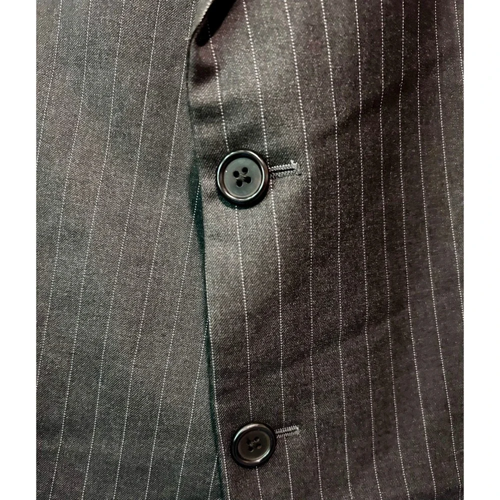 Hickey Freeman Loro Piana Tasmanian Super 130s Pinstripe Blazer Jacket 52L Gray